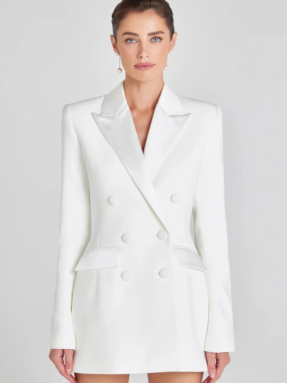 Monica White Blazer Dress - Picture 1 of 7